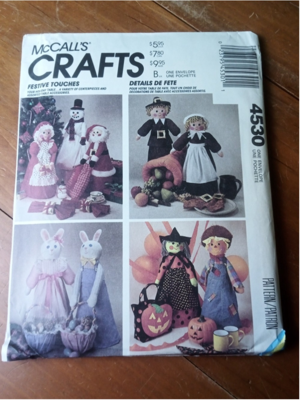 McCall's Crafts 4530 Holiday Dolls Sewing Pattern Uncut